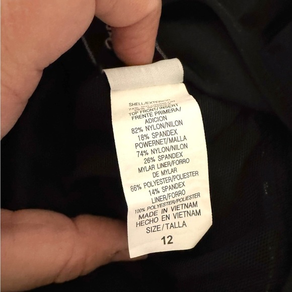 Vtg 90s Yellow/Black Floral V-Neck High Leg One Piece Swimsuit Large 12 - Picture 5 of 7